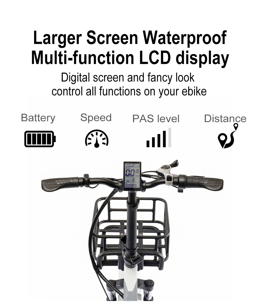 2023 Lectric Ebike Folding Electric Bike 20 Inch 48V 500W High Range Electric Cargo Cycle Suspension Foldable Electric Fat Bike with Cargo Basket